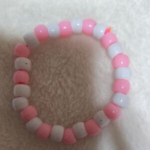 Kids Pink and White Beaded Bracelet